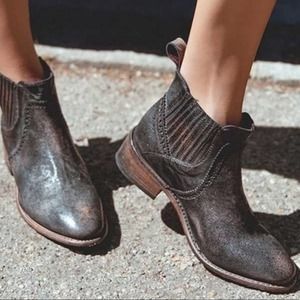 BED|STÜ Ellice Leather Chelsea Boot Black MD Rust Size 8.5